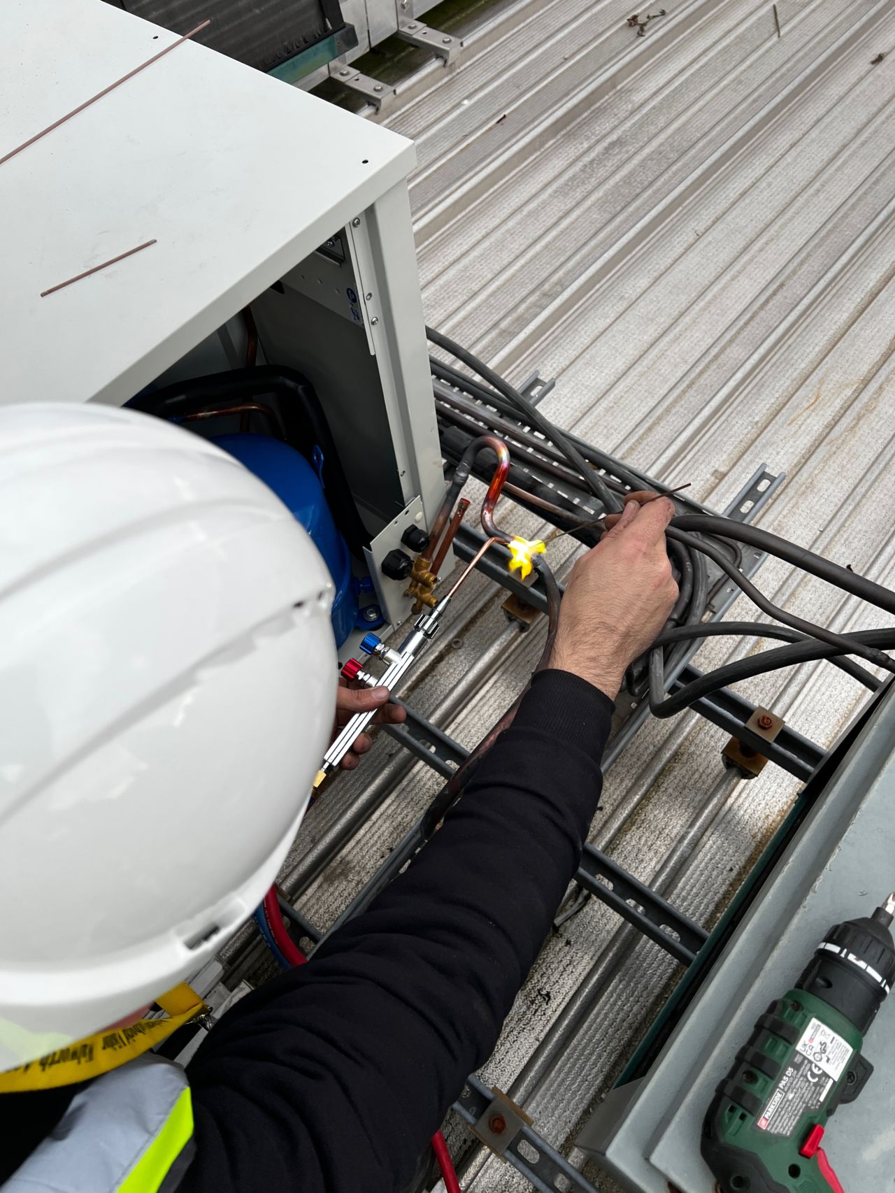 New condensing unit installed for the Ark Walworth Academy freezer room